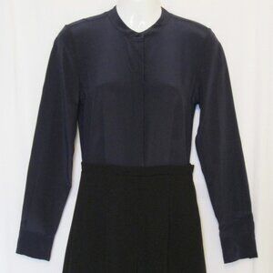 JCrew Collection Dress size 2 (Black skirt with navy silk shirt, 1 piece)